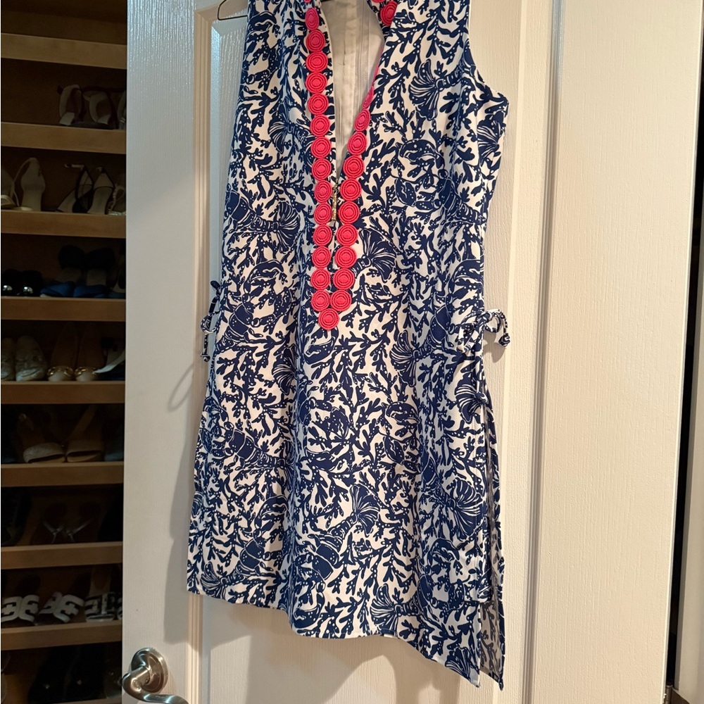 Lilly Pulitzer Blue and White Floral Mini Dress